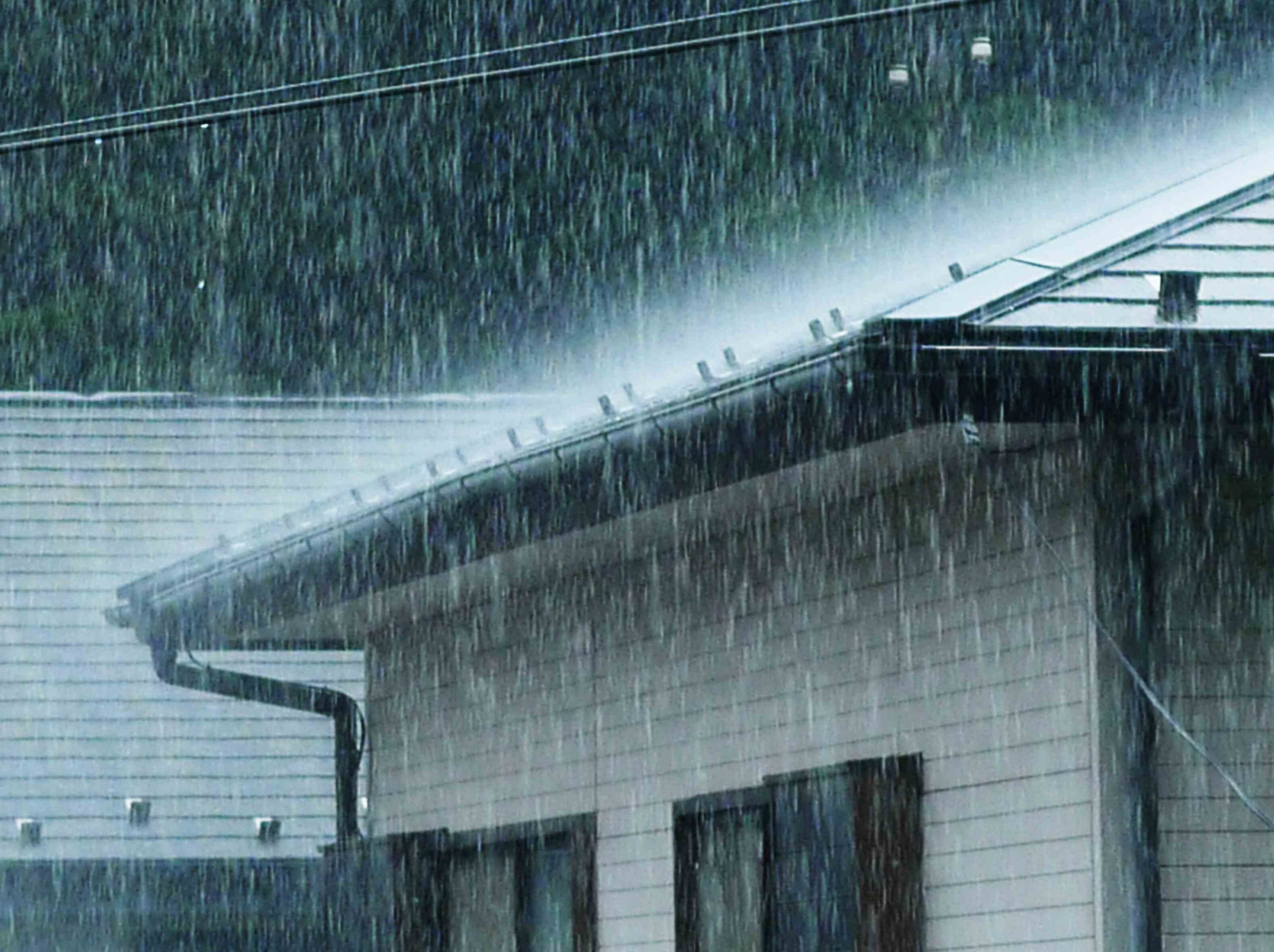強雨時にポタポタ音がする