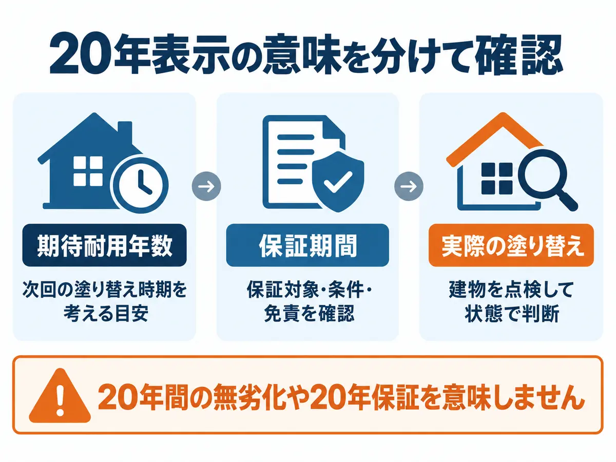 期待耐用年数、保証期間、実際の塗り替え時期の違い