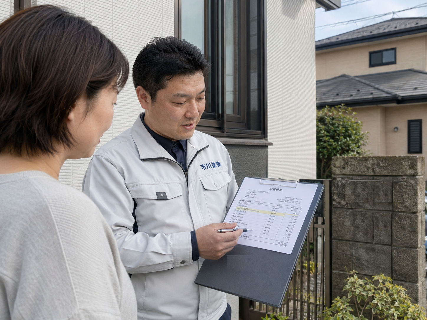 追加工事の見積内容を説明する場面のイメージ